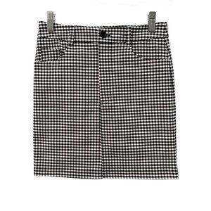 Forever 21 Womens Mini Skirt S Gingham Plaid Check Black White 90s Retro Stretch
